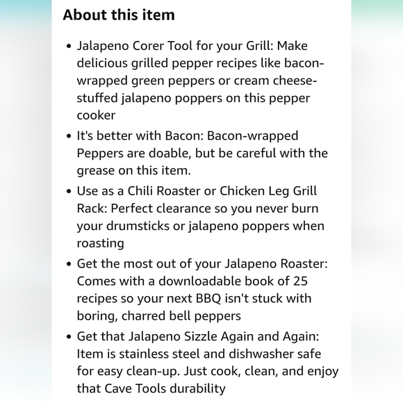 NWT Cave Tools Jalapeño Corer & Grill Topper for Cooking Peppers - Picture 7 of 11